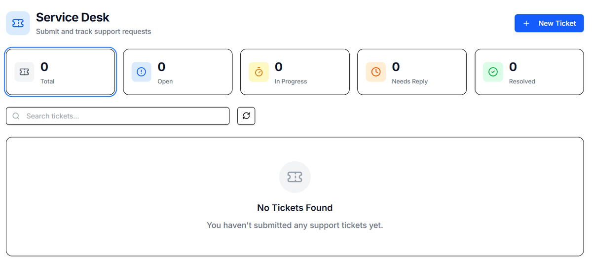 VehiX360 support ticketing system with ticket list and details